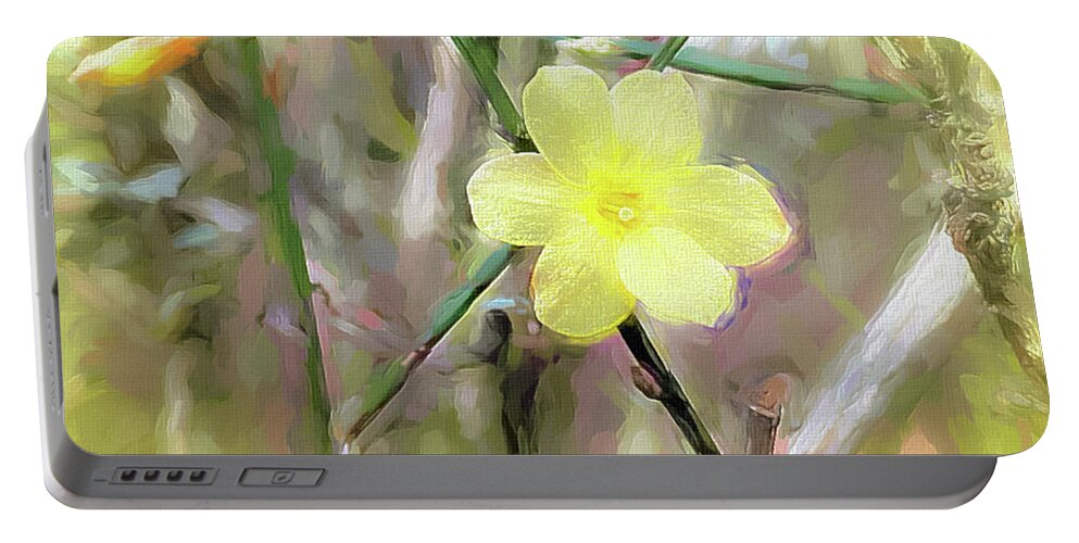 Mona Stut Portable Battery Charger featuring the digital art Spring Has Sprung by Mona Stut