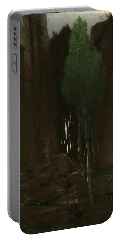 19th Century Swiss Painters Portable Battery Charger featuring the painting Spring in a Narrow Gorge by Arnold Bocklin