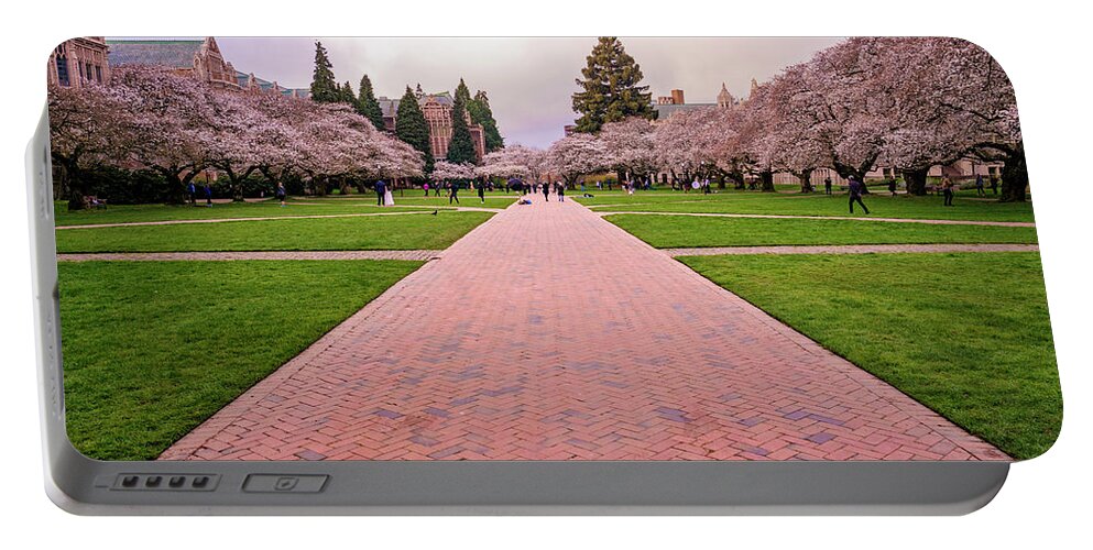 Seattle Portable Battery Charger featuring the photograph Spring Morning At The Quad by Matt McDonald