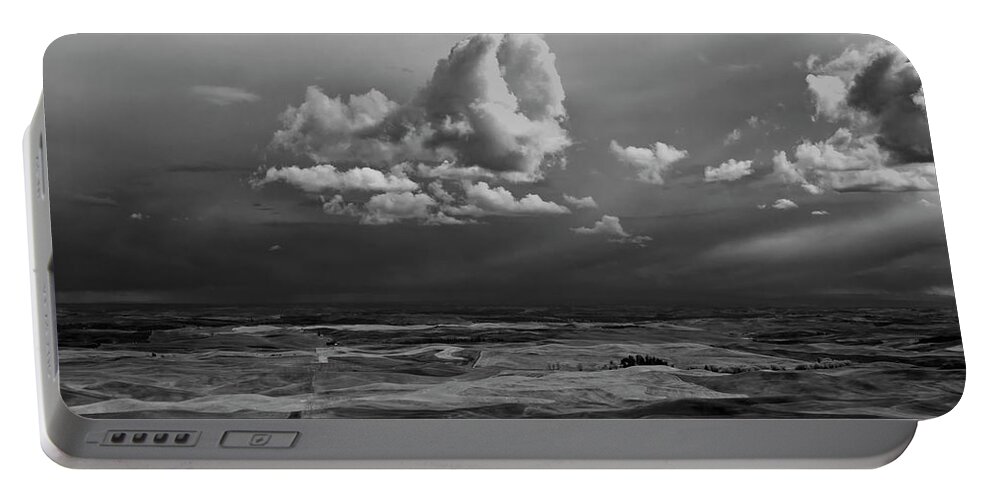Black And White Portable Battery Charger featuring the photograph Spring on the Palouse by Albert Seger