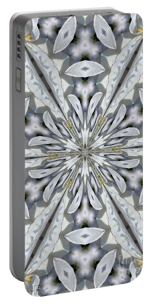 Mccombie Portable Battery Charger featuring the painting Spring Pink Kaleidoscope by J McCombie
