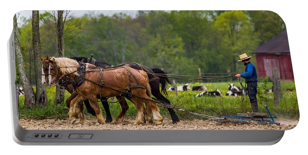 Horses Portable Battery Charger featuring the photograph Spring Planting by Kevin Craft