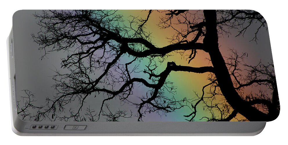 Spring Portable Battery Charger featuring the photograph Spring Rainbow by Cathie Douglas