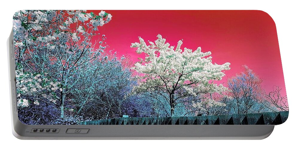  Portable Battery Charger featuring the photograph Spring Wonderland In Sundown Splash by Rowena Tutty