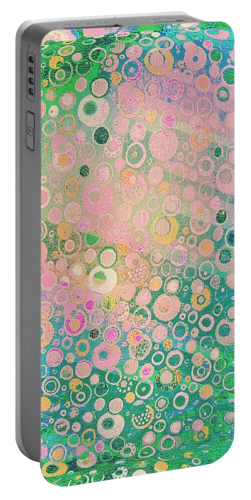 Fairy Rings Abstract Portable Battery Charger featuring the digital art Springtime Fairy Meadow Festival by Pamela Smale Williams