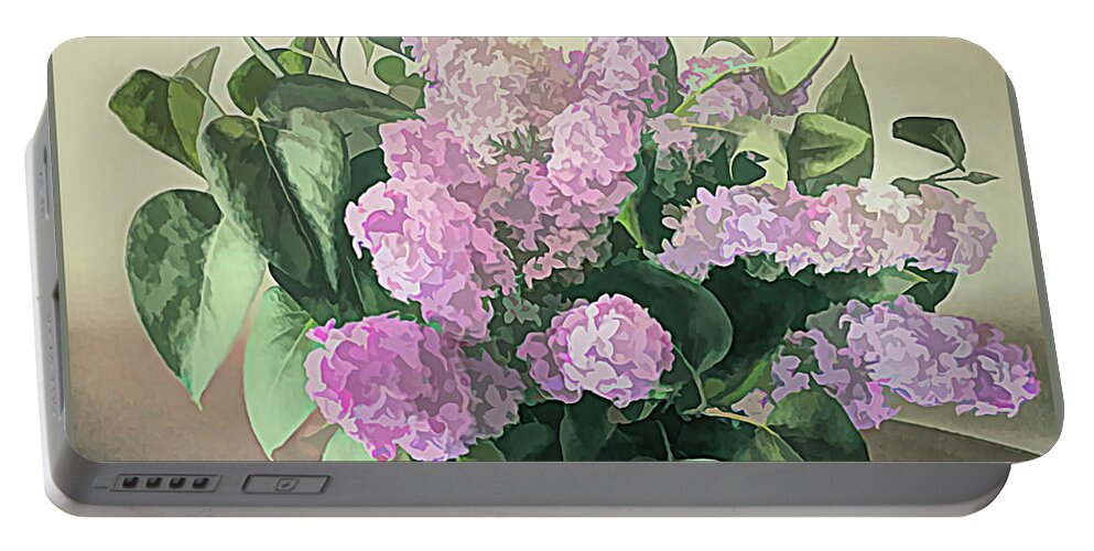 Lilac Portable Battery Charger featuring the photograph Springtime Lilacs by Luther Fine Art