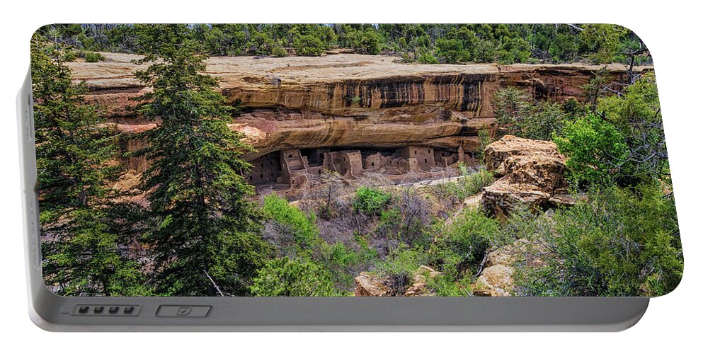 Joan Carroll Portable Battery Charger featuring the photograph Spruce Tree House Mesa Verde by Joan Carroll