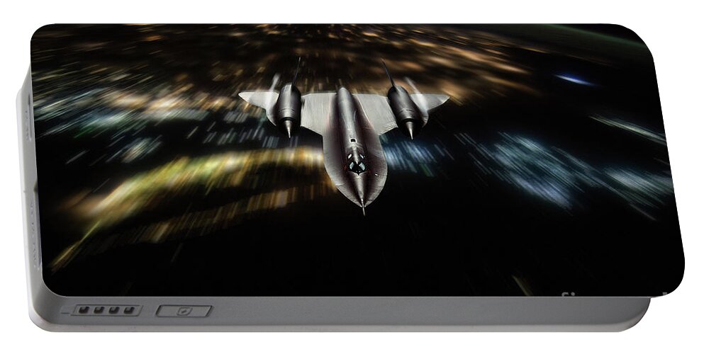 Sr-71 Portable Battery Charger featuring the digital art SR-71 Night Stalker by Airpower Art