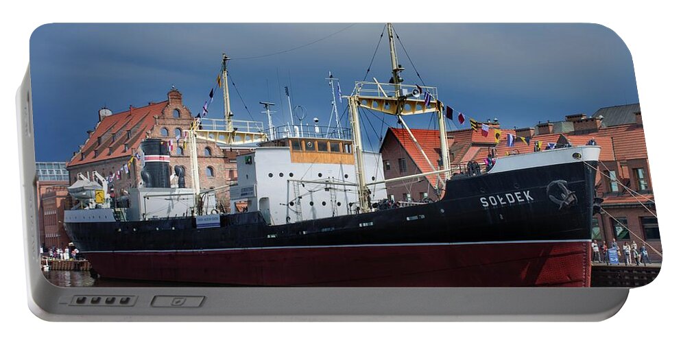 Gdansk Portable Battery Charger featuring the photograph SS Soldek by Robert Grac