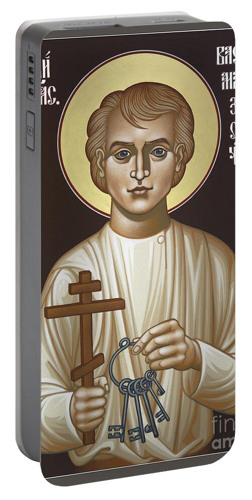 St. Basil Of Mangazeya Portable Battery Charger featuring the painting St. Basil of Mangazeya - RLBOM by Br Robert Lentz OFM