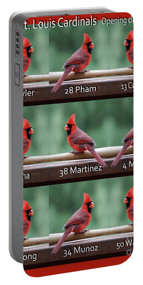 Saint Louis Cardinals Portable Battery Charger featuring the photograph St. Cardinals Home Opening Day Lineup by John Freidenberg