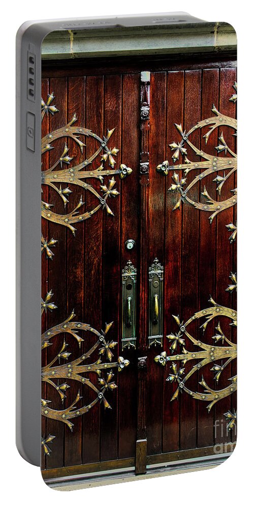St Francis De Sales Oratory Portable Battery Charger featuring the photograph St Francis de Sales Oratory Wood Door St Louis by Luther Fine Art