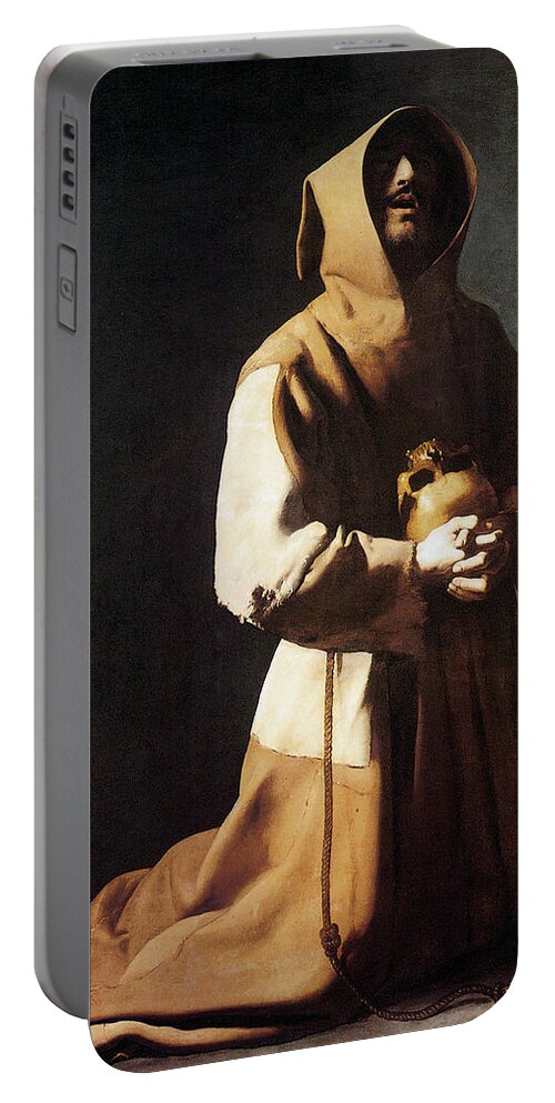 Francisco De Zurbaran Portable Battery Charger featuring the photograph St. Francis Kneeling by Francisco de Zurbaran