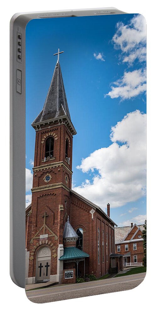 Church Portable Battery Charger featuring the photograph St. John The Baptist Catholic Church by Holden The Moment