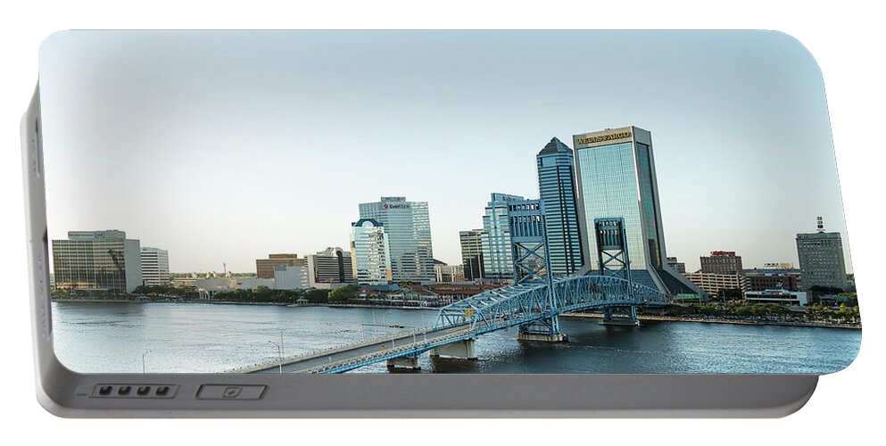 Jacksonville Portable Battery Charger featuring the photograph St Johns River Skyline, Jacksonville, Florida by Kay Brewer