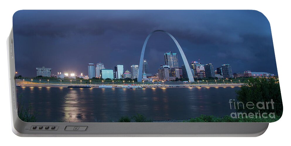 Arch Portable Battery Charger featuring the photograph St Louis Before the Storm by Garry McMichael