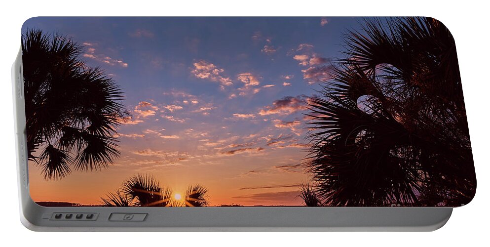 Sunrises Portable Battery Charger featuring the photograph St. Marks National Wildlife Refuge Sunrise by DB Hayes