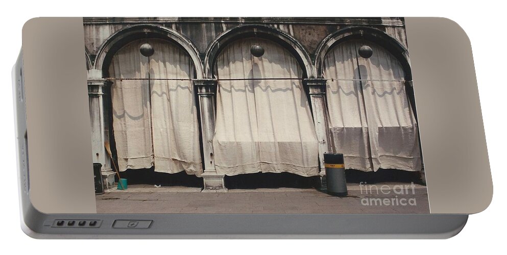 Arches Drapery Venice Italy Portable Battery Charger featuring the photograph St. Mark's Square Venice 1-1 by J Doyne Miller