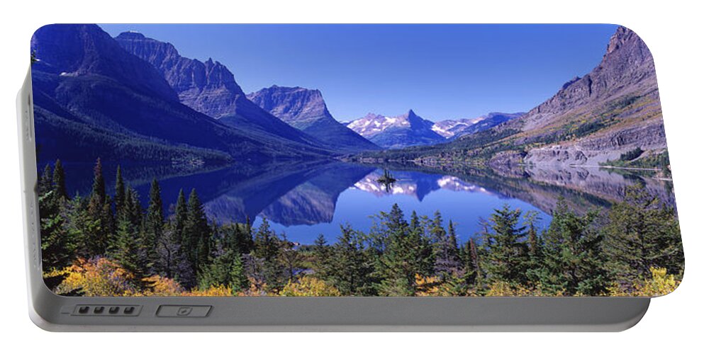 Photography Portable Battery Charger featuring the photograph St Mary Lake Glacier National Park Mt by Panoramic Images