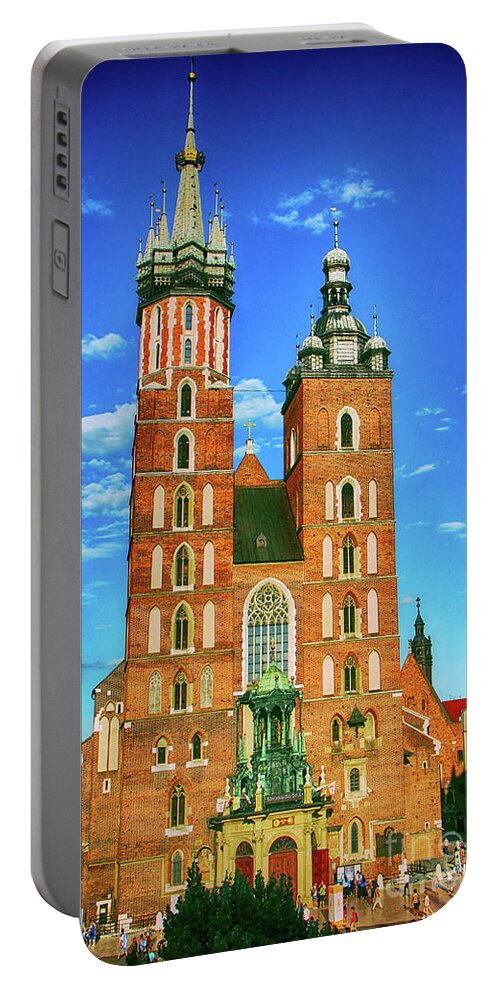 St Portable Battery Charger featuring the photograph St. Mary's Basilica World Youth Day by Mariola Bitner