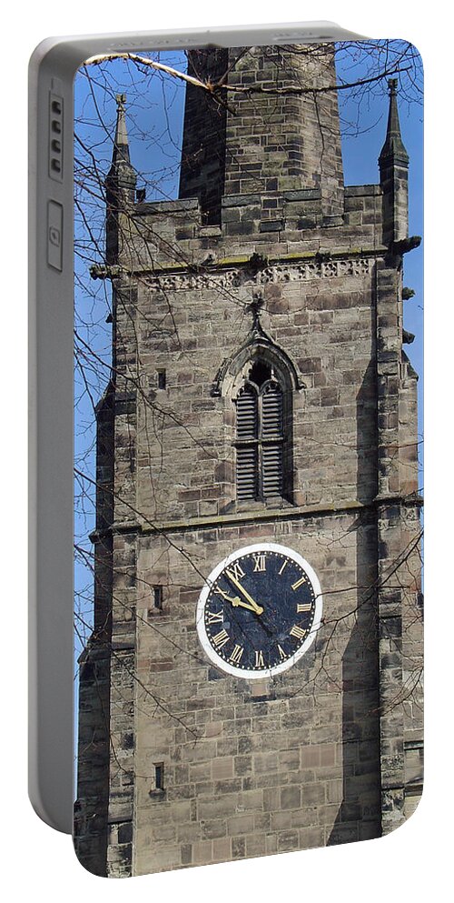 Europe Portable Battery Charger featuring the photograph St Wystan's Bell Tower by Rod Johnson
