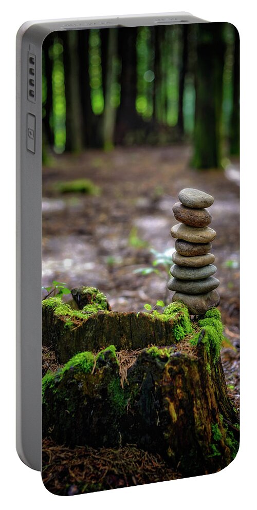 Stacked Stones Portable Battery Charger featuring the photograph Stacked Stones And Fairy Tales by Marco Oliveira