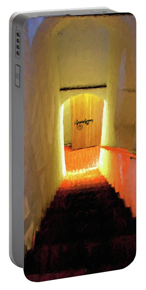 Window Portable Battery Charger featuring the digital art Stairway - 2 by OLena Art by Lena Owens - Vibrant DESIGN