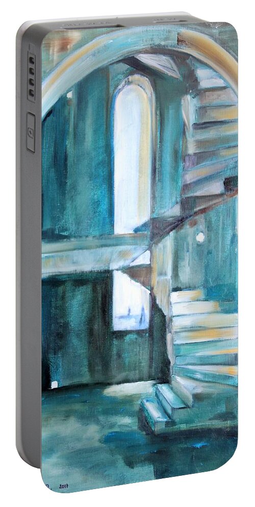 Painting Portable Battery Charger featuring the painting Stairway to Heaven by Christel Roelandt
