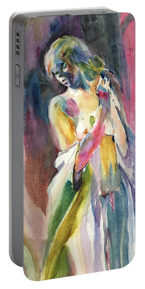 Figurative Portable Battery Charger featuring the painting Standing Pretty by Carole Johnson