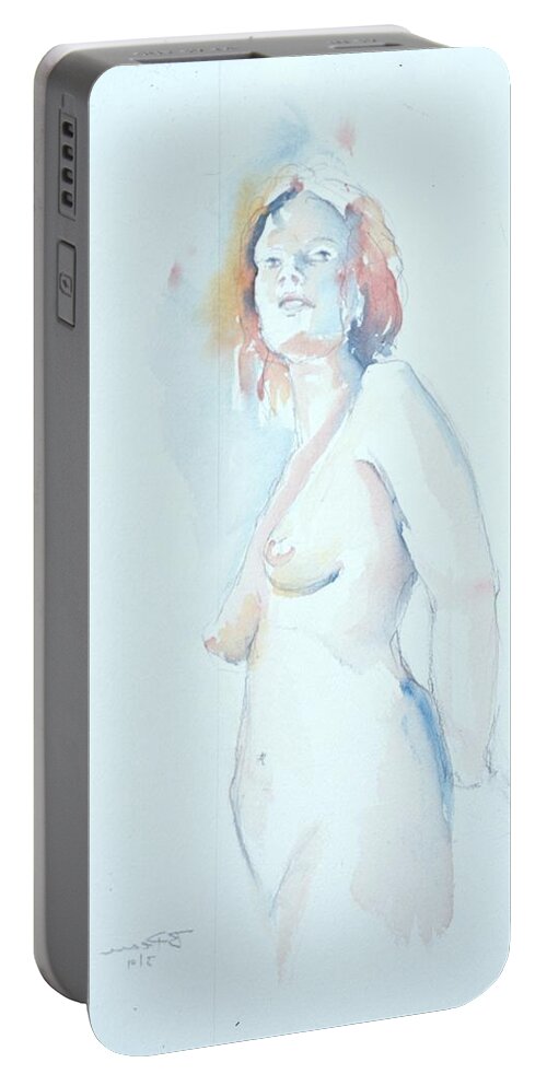 Full Figure Portable Battery Charger featuring the painting Standing Study 2 by Barbara Pease
