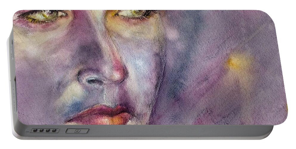 Portrait Portable Battery Charger featuring the painting Star Gazer by Judith Levins