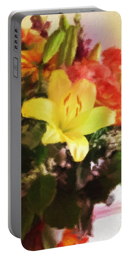 Lily Portable Battery Charger featuring the photograph Star Lily by Diane Lindon Coy