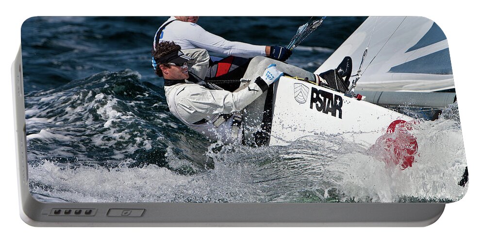 Star Sailboat Portable Battery Charger featuring the photograph Star Splash by David Smith