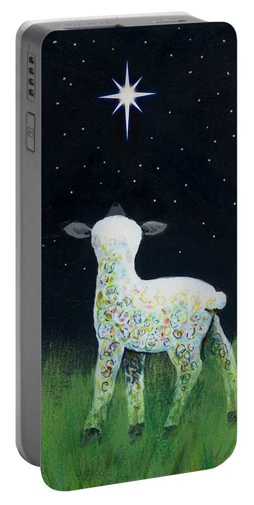Christmas Portable Battery Charger featuring the painting Star Struck by Jim Harris