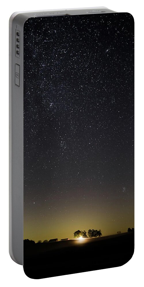 Astrotracer Portable Battery Charger featuring the photograph Starry Sky over Virginia Farm by Lori Coleman