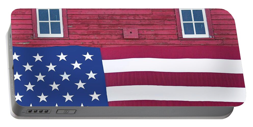 Stars And Stripes Portable Battery Charger featuring the photograph Stars and Stripes - Rural Abstract - 3 by Nikolyn McDonald
