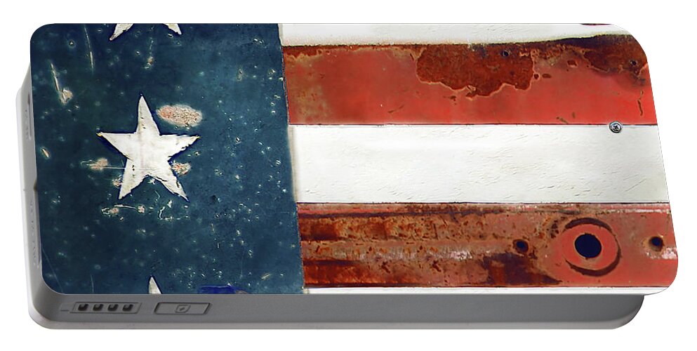 Flag Portable Battery Charger featuring the digital art Stars'n'Stripes by Micah Offman
