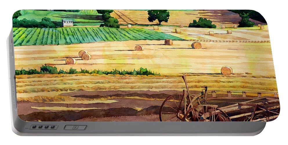 Landscape Portable Battery Charger featuring the painting Starview Vista by Mick Williams