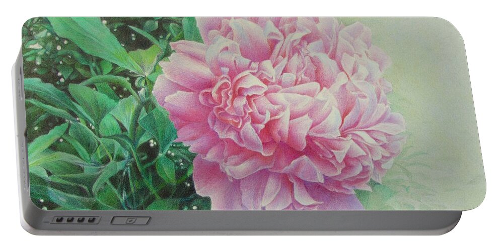 Flowers Portable Battery Charger featuring the painting State Treasure by Pamela Clements