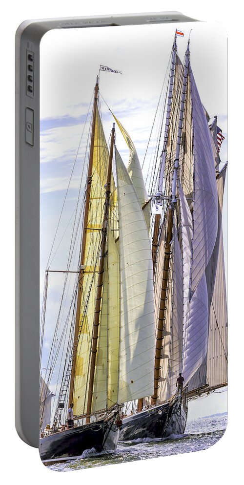 Amistad Portable Battery Charger featuring the photograph Stately Mariners by Joe Geraci