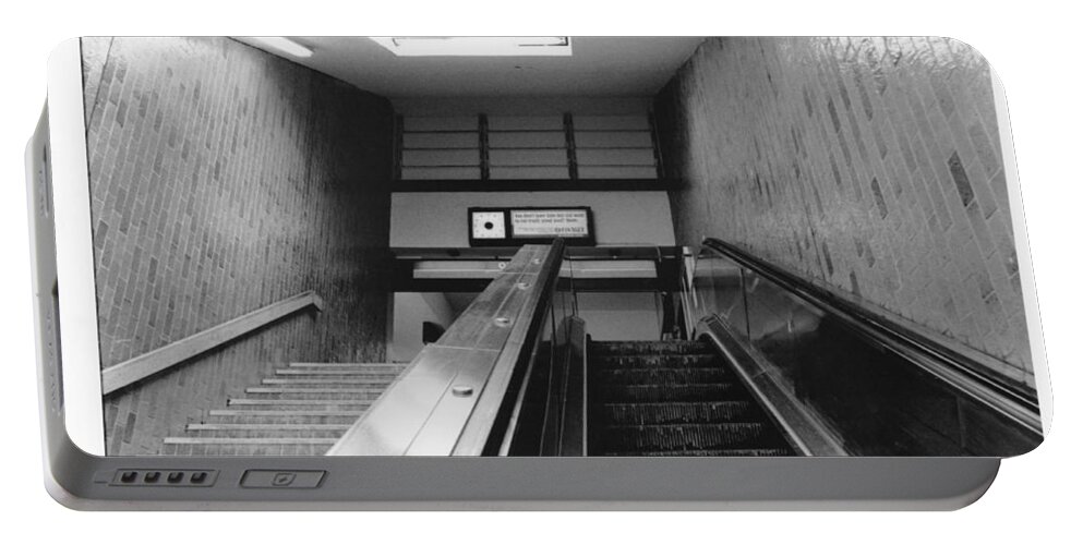 Escalator Portable Battery Charger featuring the photograph Station Stop by Joseph Caban
