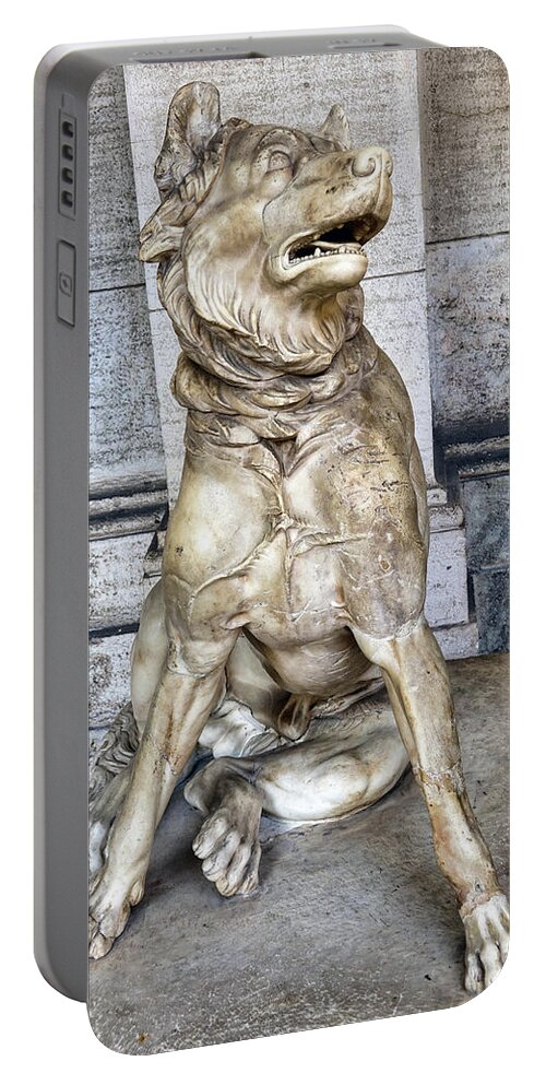 Vatican Portable Battery Charger featuring the photograph Statue Of A Molossian Hound At The Vatican Museum by Rick Rosenshein