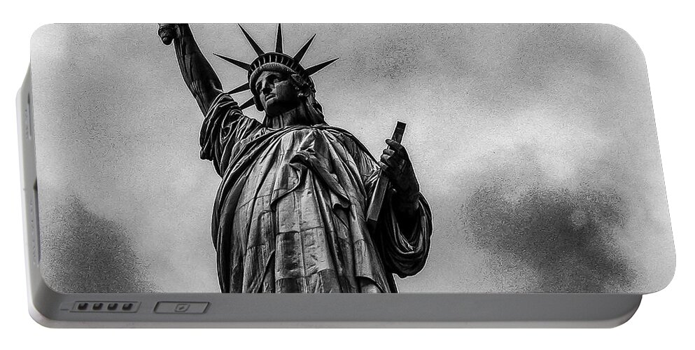 Ellis Island Portable Battery Charger featuring the photograph Statue of Liberty Photograph by Louis Dallara