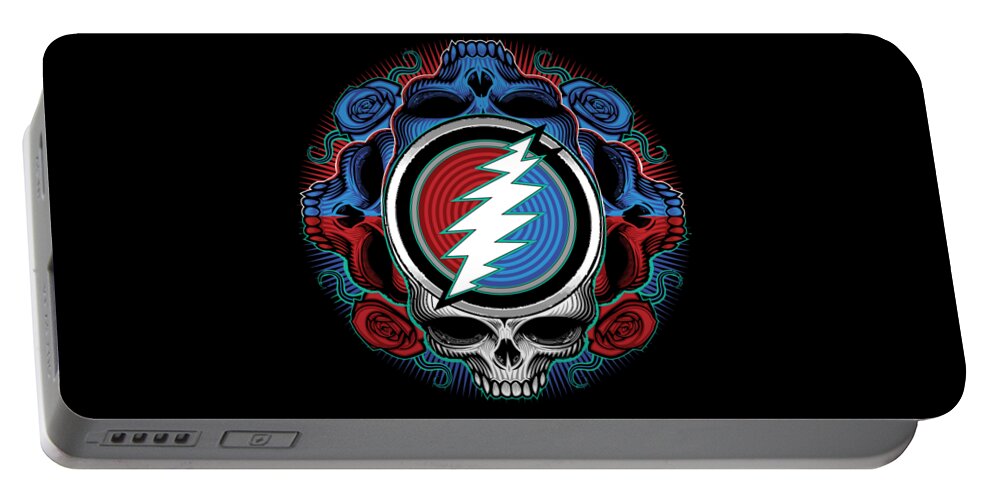 Steal Your Face Portable Battery Charger featuring the digital art Steal Your Face - Ilustration by The Bear