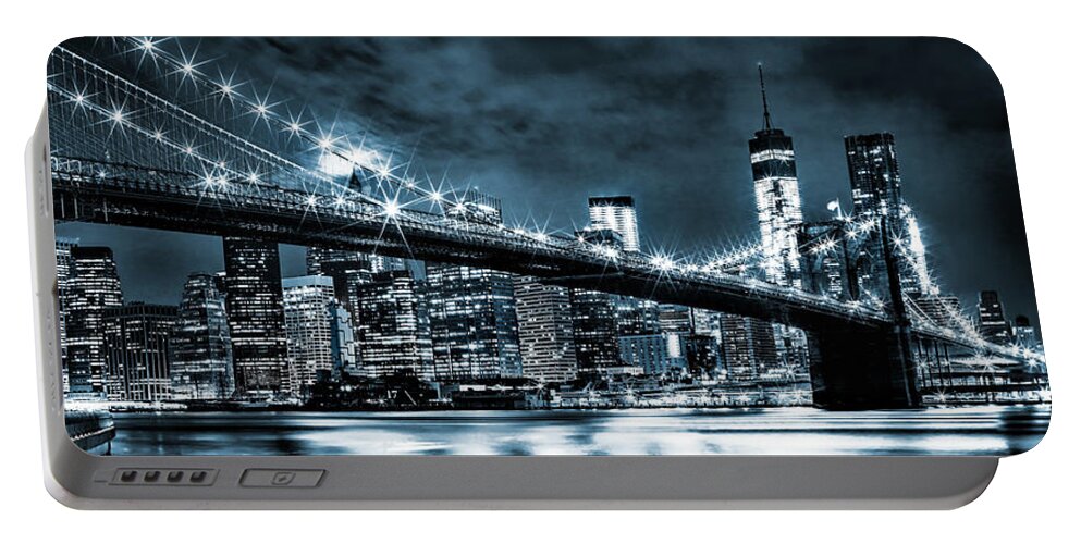 New York City Portable Battery Charger featuring the photograph Steely Skyline by Az Jackson