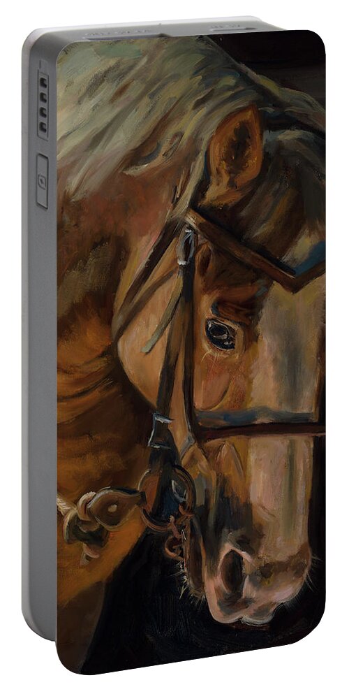 Horse Portable Battery Charger featuring the painting Stepping Out by Billie Colson