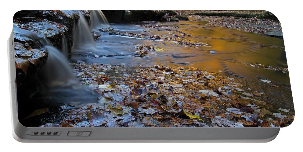 Stepstone Falls Portable Battery Charger featuring the photograph Stepstone Falls in Rhode Island by Juergen Roth