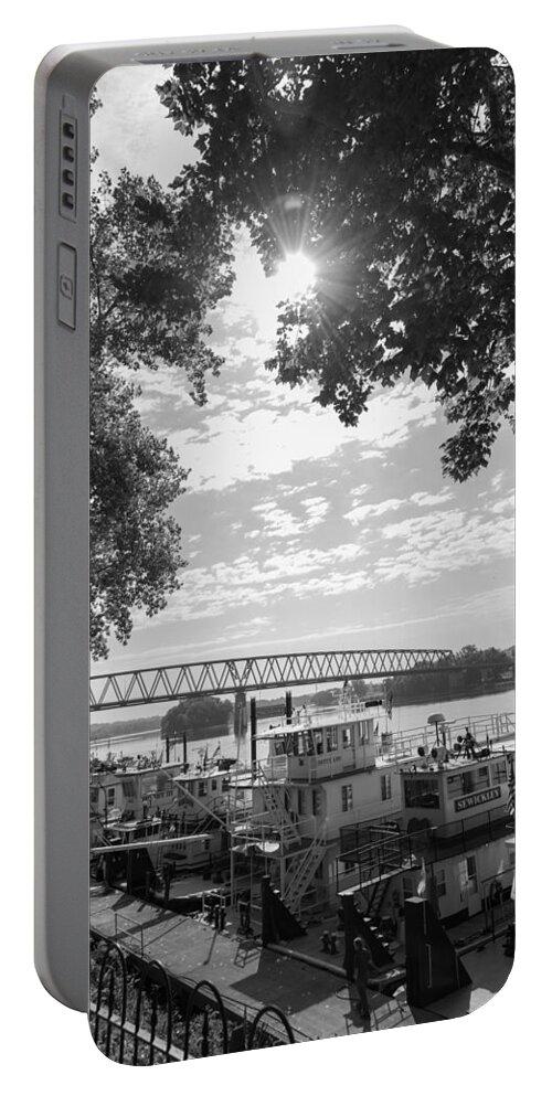 Sternwheeler Portable Battery Charger featuring the photograph Sternwheelers - Marietta, Ohio - 2015 by Holden The Moment