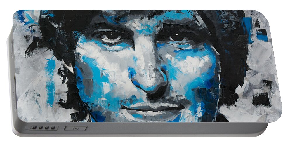 Steve Jobs Portable Battery Charger featuring the painting Steve Jobs II by Richard Day