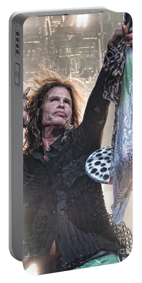 Steven Tyler Portable Battery Charger featuring the photograph Steven Gives by Traci Cottingham